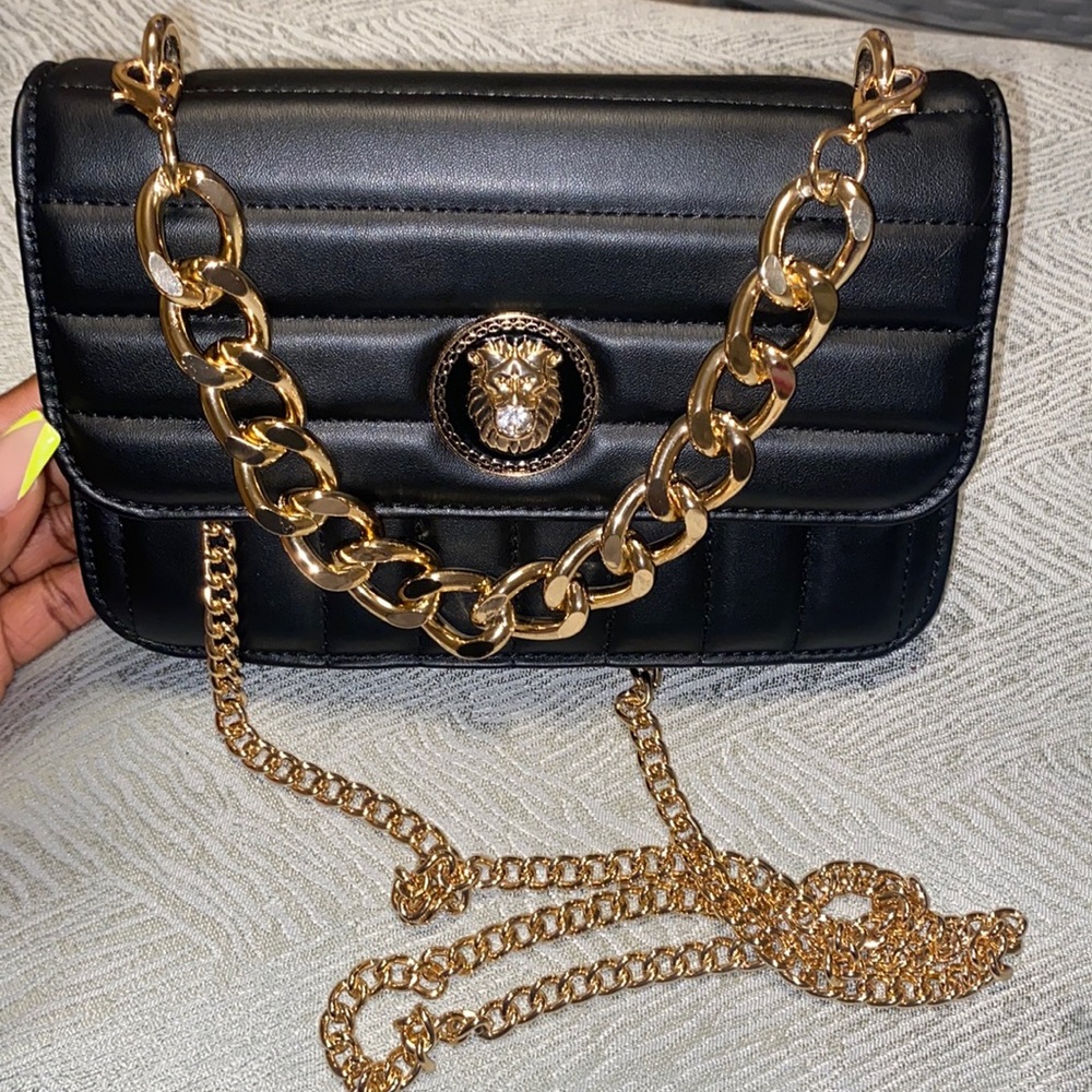 Aldo Bergamos crossbody bag - black and gold